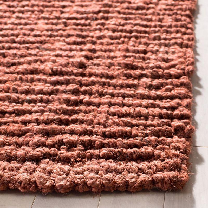 Rust Handwoven Wool and Cotton Reversible Area Rug