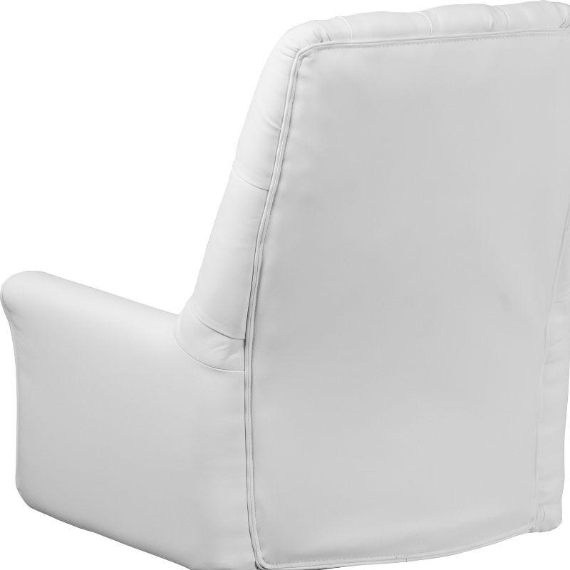 Flash Furniture Hansel Mid-Back Traditional Tufted White LeatherSoft Executive Swivel Office Chair with Arms