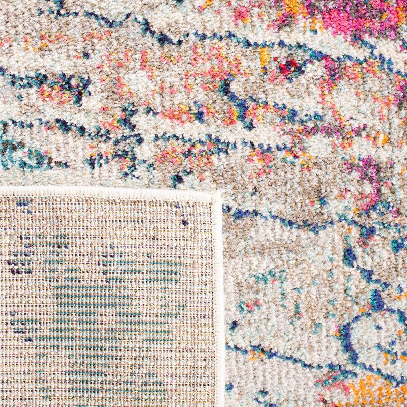 Madison MAD454 Power Loomed Indoor Area Rug - Light Blue/Orange - 5'x5' - Safavieh