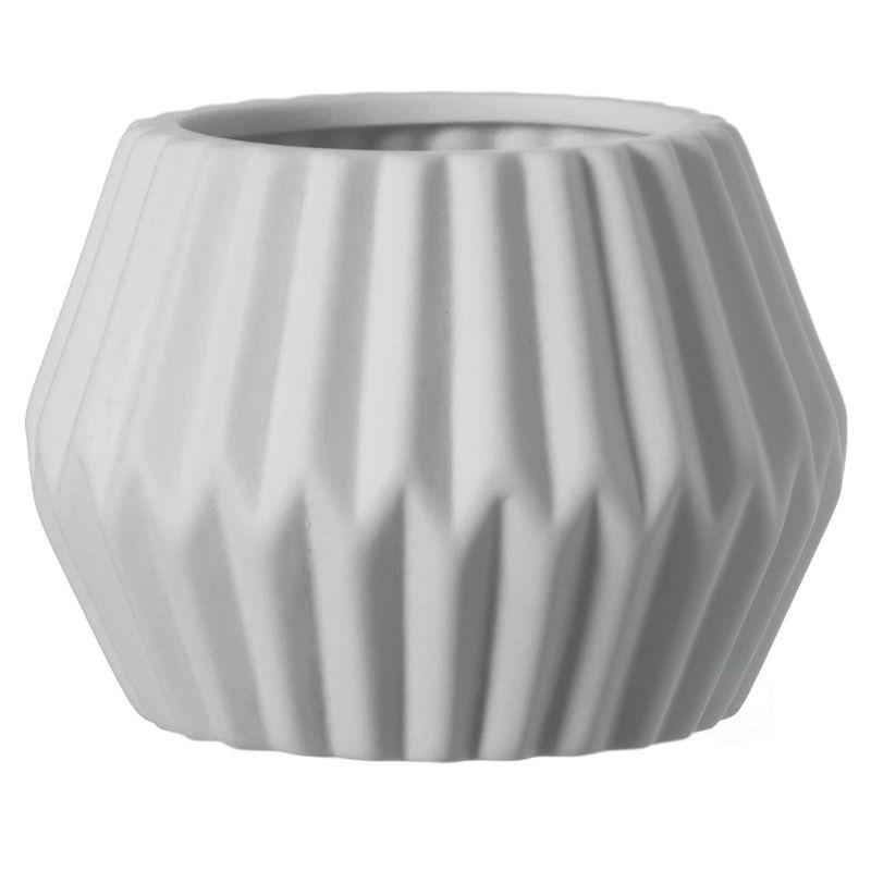 White Geometric Ceramic Table Vase