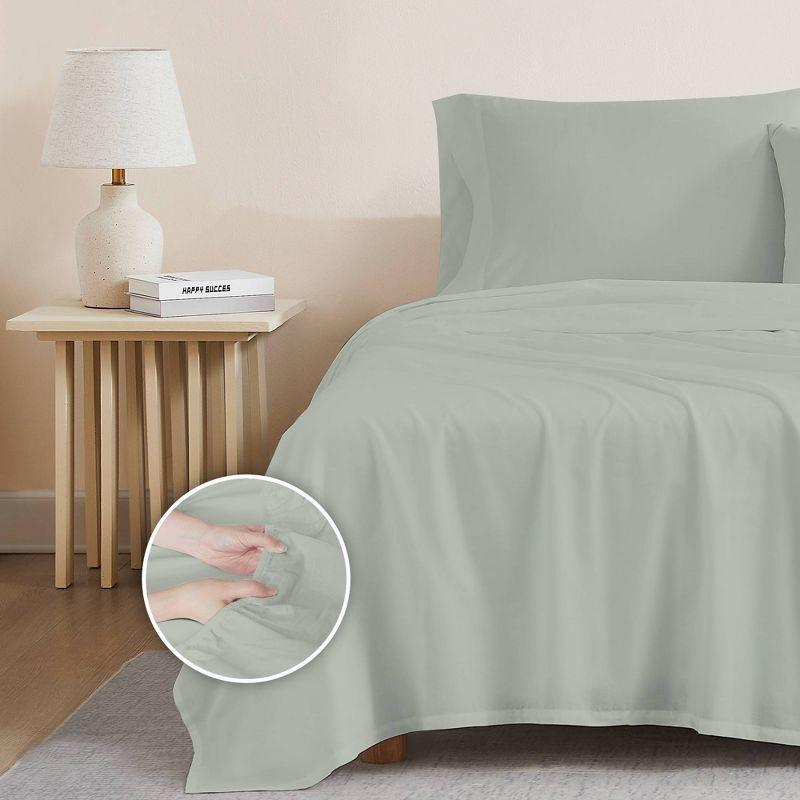 Purity Home Sustainable Organic 100% Cotton Breathable & Lightweight Deep Pocket Sheet Set