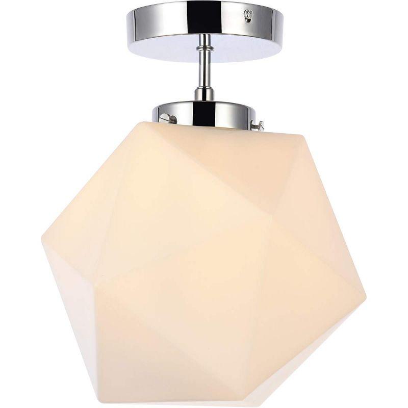 Elegant Lighting Lawrence 1 light chrome and white glass flush mount
