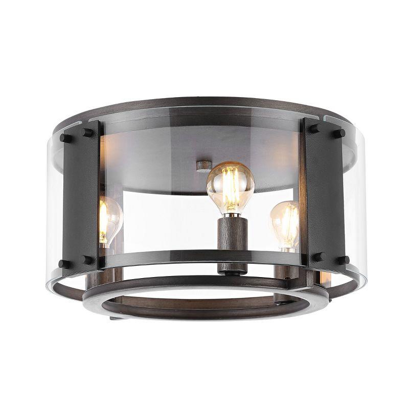 Olen Flush Mount - Black/Chrome - Safavieh.