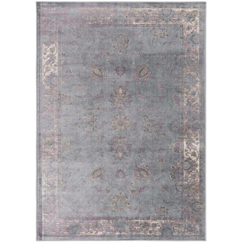 Vintage VTG117 Power Loomed Indoor Skid-Resistant Area Rug - Grey/Multi - 5'3"x7'6" - Safavieh