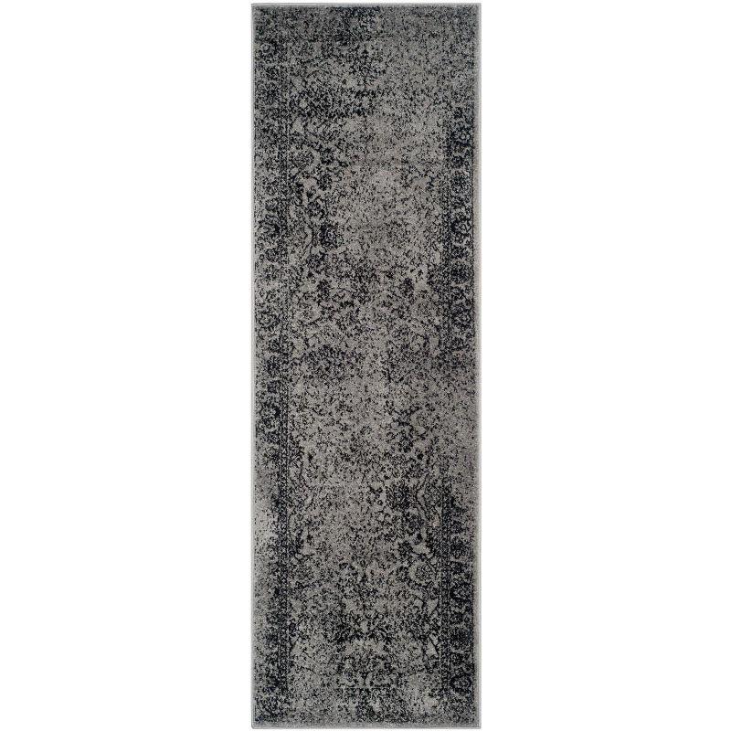 Adirondack ADR109 Machine Made Indoor Runner - Grey/Black - 2'-6"x14' - Safavieh