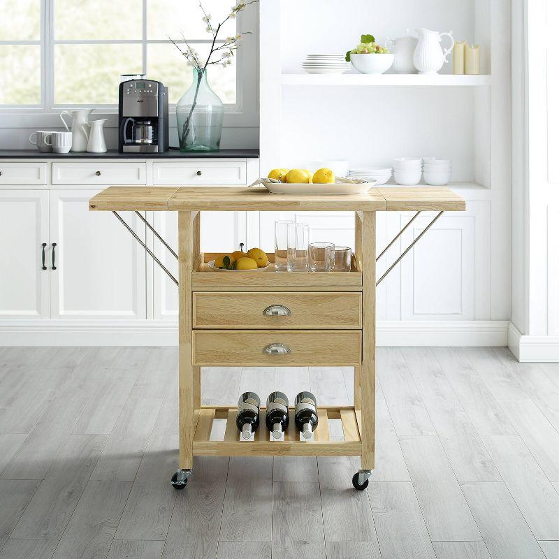 Bristol Double Drop Leaf Kitchen Cart Natural - Crosley