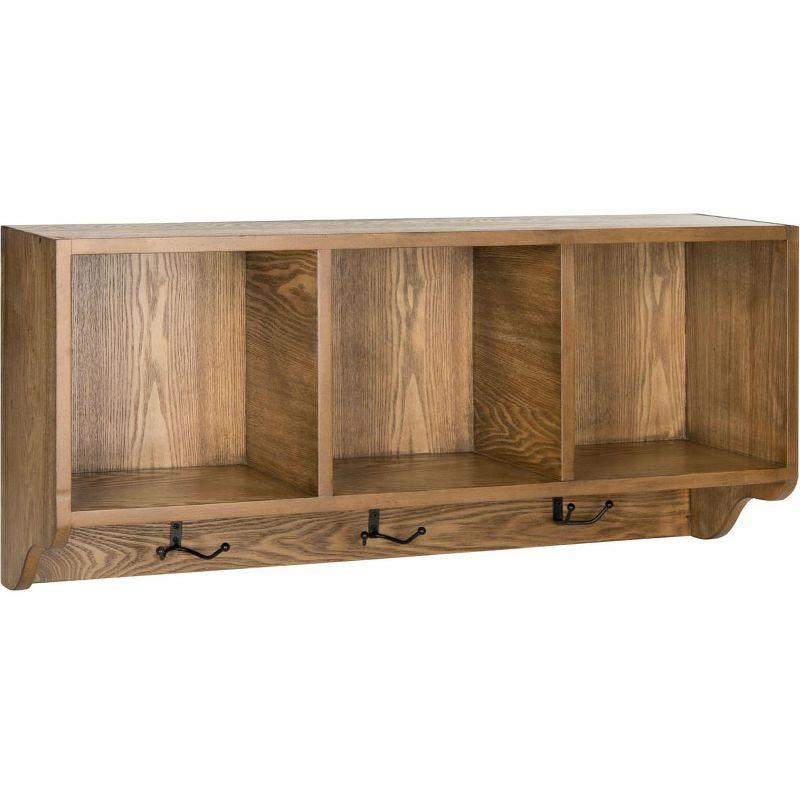 Alice Wall Shelf With Storage Compartments - Oak - Safavieh