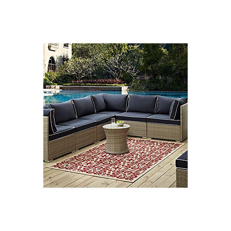 Modway Ariana Vintage Floral Trellis 4x6 Indoor and Outdoor Area Rug