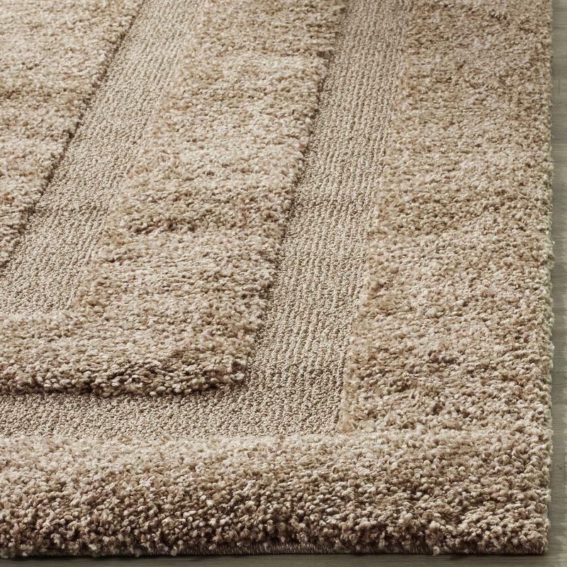 Florida Shag SG454 Power Loomed Indoor Area Rug - Beige/Beige - 4'x4' - Safavieh.