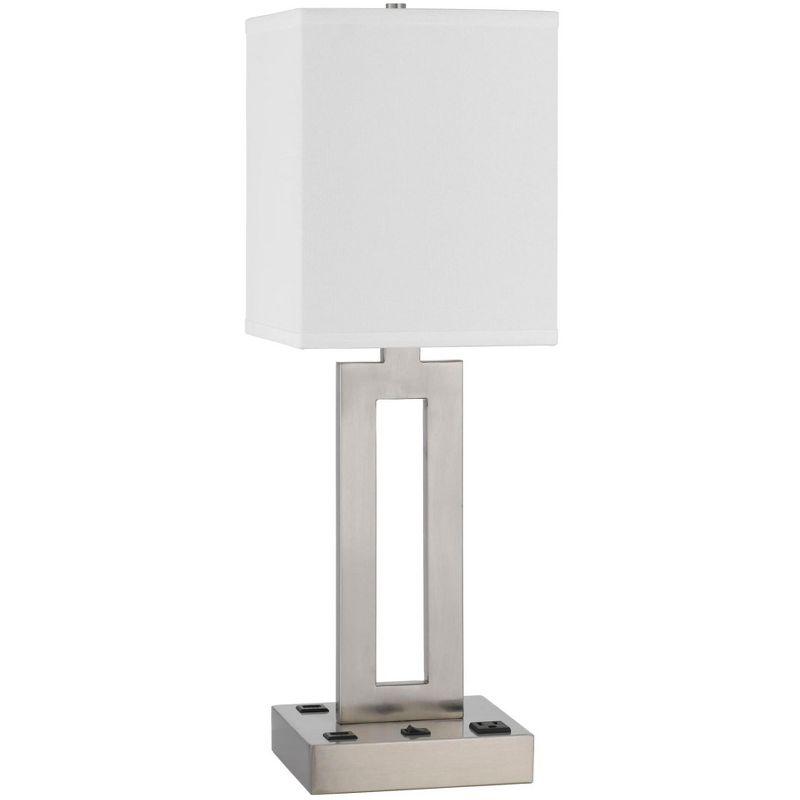 Cal Lighting Sarnia metal desk lamp with 1 outlet and 2 USB charging ports