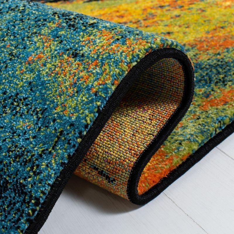 Galaxy GAL117 Power Loomed Indoor Area Rug - Blue/Yellow - 8'x10' - Safavieh