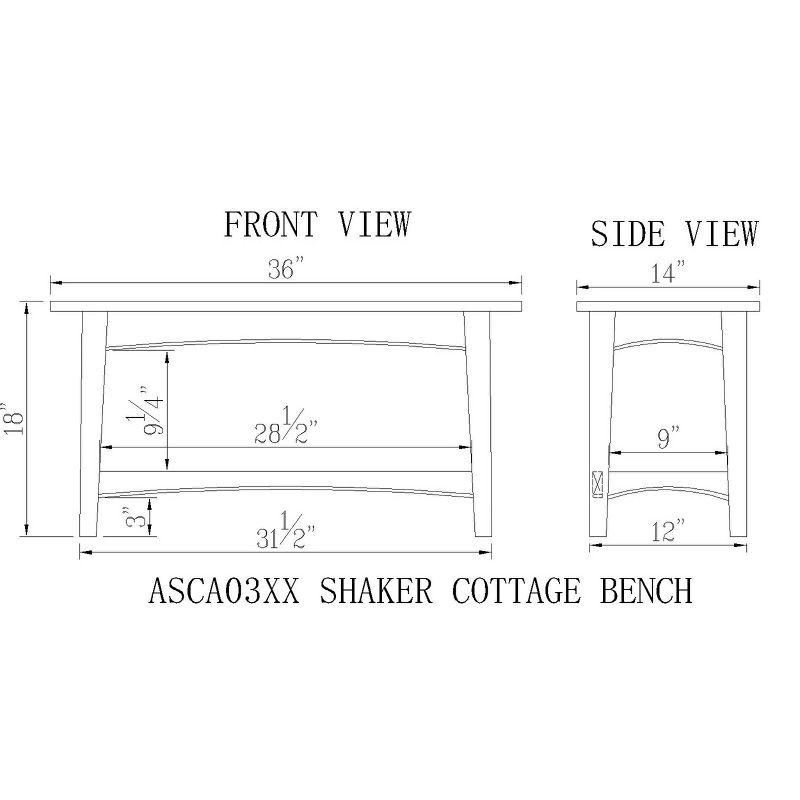 Shaker Cottage Bench with Shelf Sand - Alaterre Furniture: Hardwood Entryway Storage, Unupholstered Hallway Seat