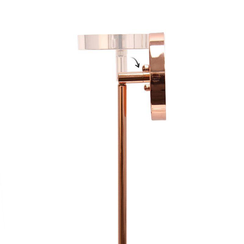 1-Light 9.25" Modern Farmhouse Adjustable Hanging Cylindrical Clear Glass Pendant Fixture with Metal Accent Rose Gold - Lalia Home