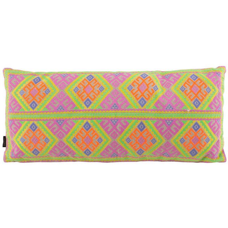 Lulu Rectangular Multicolor Embroidered Throw Pillow