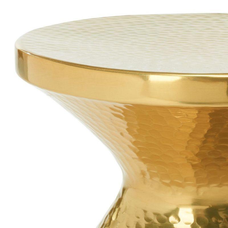 Janus Hammered Stool Accent Table - Gold - Safavieh.