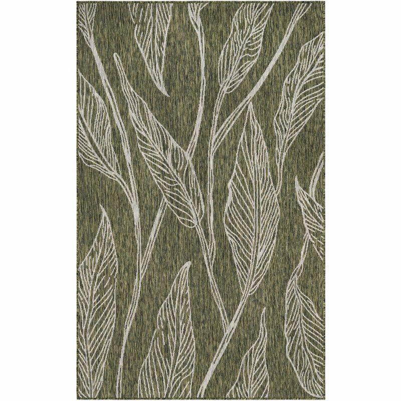 Unique Loom 5' 1 x 8' 0 Rectangle Indoor/Outdoor Botanical Green Area Rug