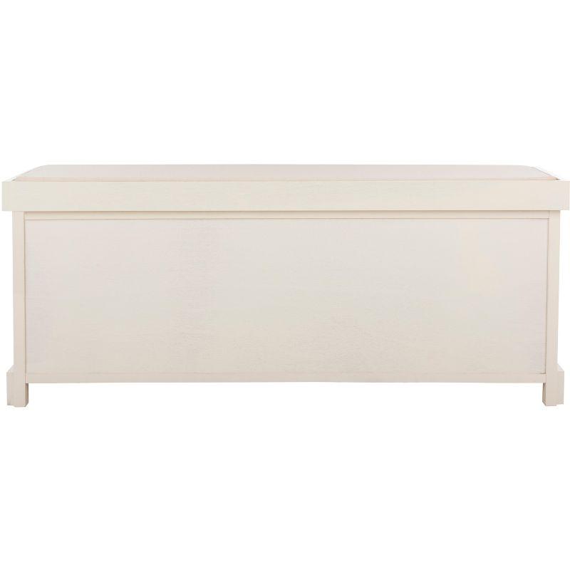 Lonan Wicker Storage Bench - White - Safavieh