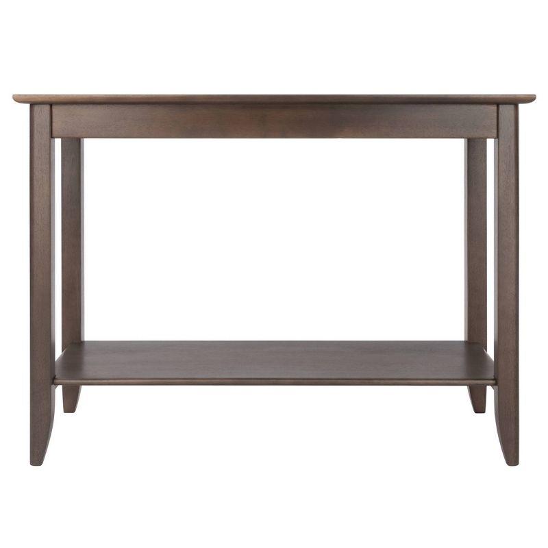 Santino Console Hall Table Oyster Gray - Winsome: Entryway Furniture with Shelf, Wood Veneer Sofa Table