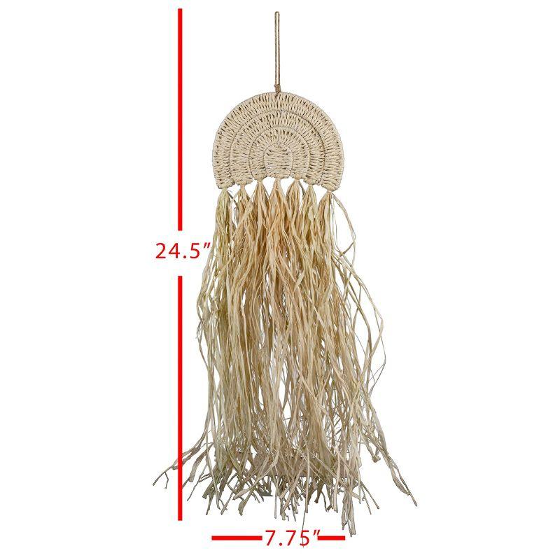 Natural Seagrass and Raffia Arch Hanging Wall Accent