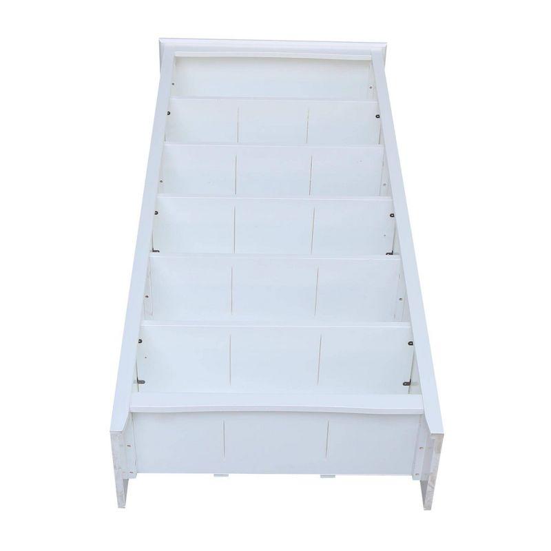 72" Shaker Bookshelf White - International Concepts: Solid Wood, 5 Fixed & Adjustable Shelves