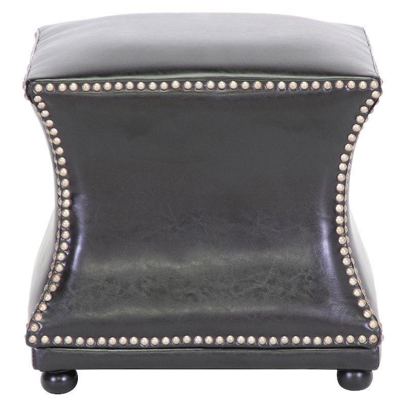 Ellastone Modern Leather Ottoman Dark Brown - Baxton Studio: Square Footstool, Faux Upholstered, No Assembly
