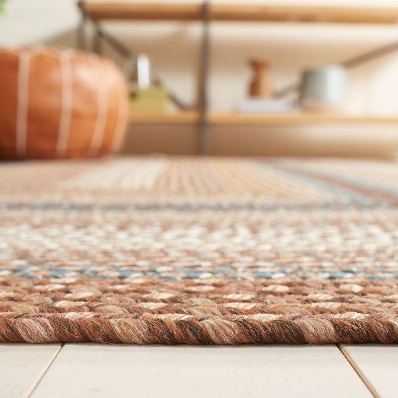 Handwoven Brown/Multi Synthetic 4' x 6' Reversible Braided Rug