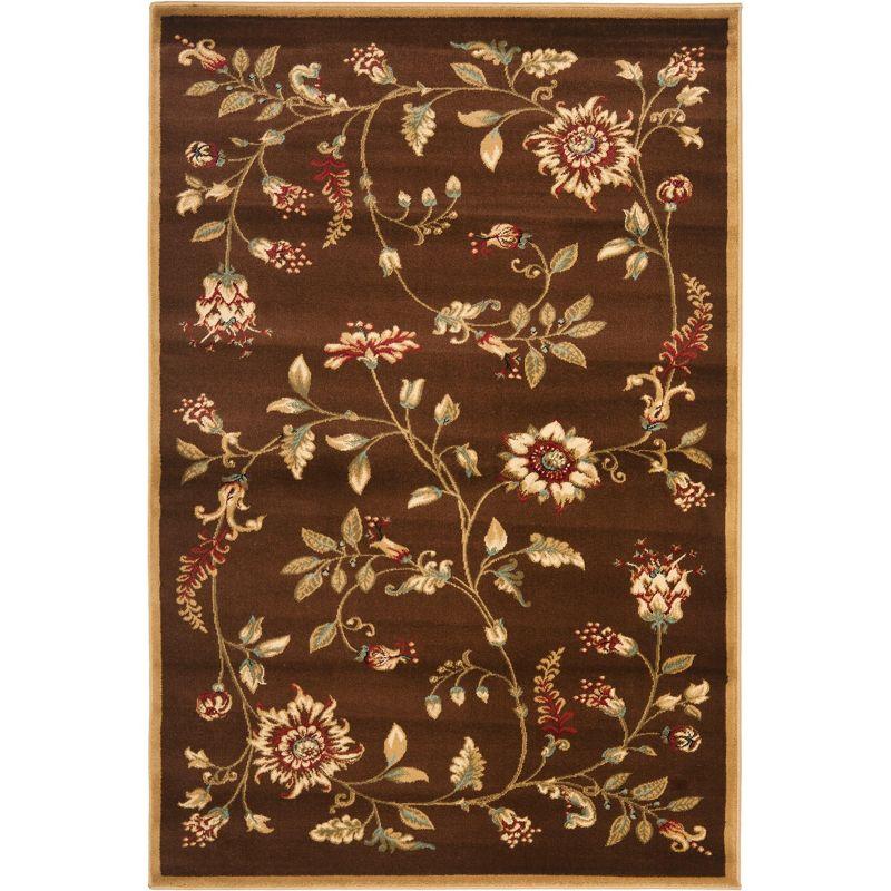 Lyndhurst LNH552 Power Loomed Area Rug - Brown/Multi - 4'x6' - Safavieh