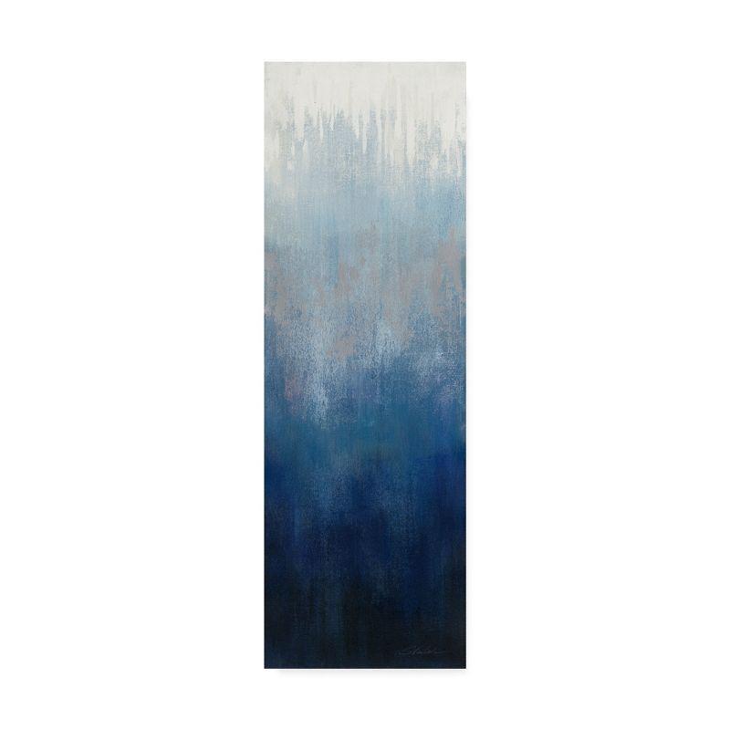 Silvia Vassileva Blue Ombre Abstract Canvas Art 16" x 47"