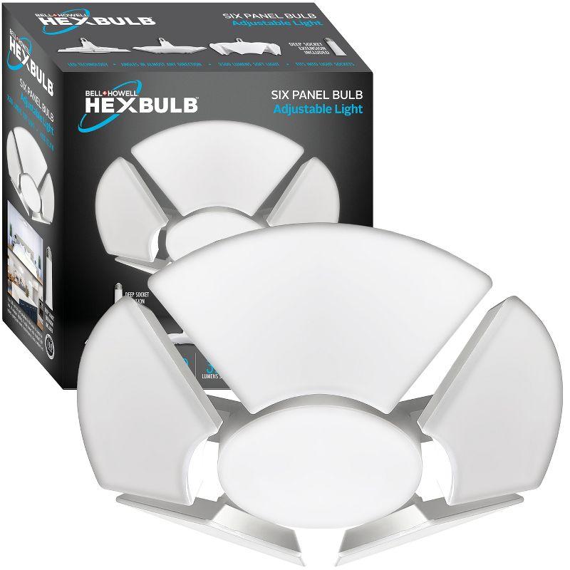 HexBulb 60W White LED Ceiling Light with 6 Adjustable Panels