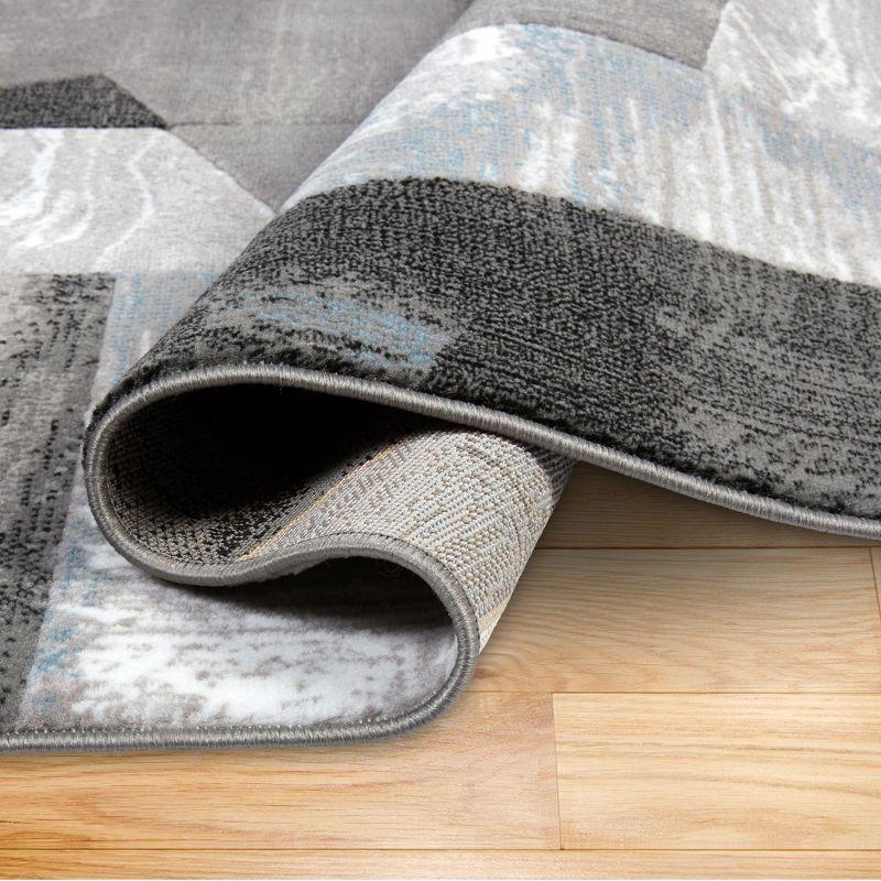 Home Dynamix Catalina Bismark Contemporary Geometric Area Rug, Grey/Blue, 5'3"x7'2"