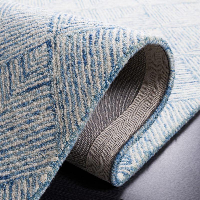 Abstract ABT428 Handmade Indoor Area Rug - Blue/Ivory - 6'x9' - Safavieh