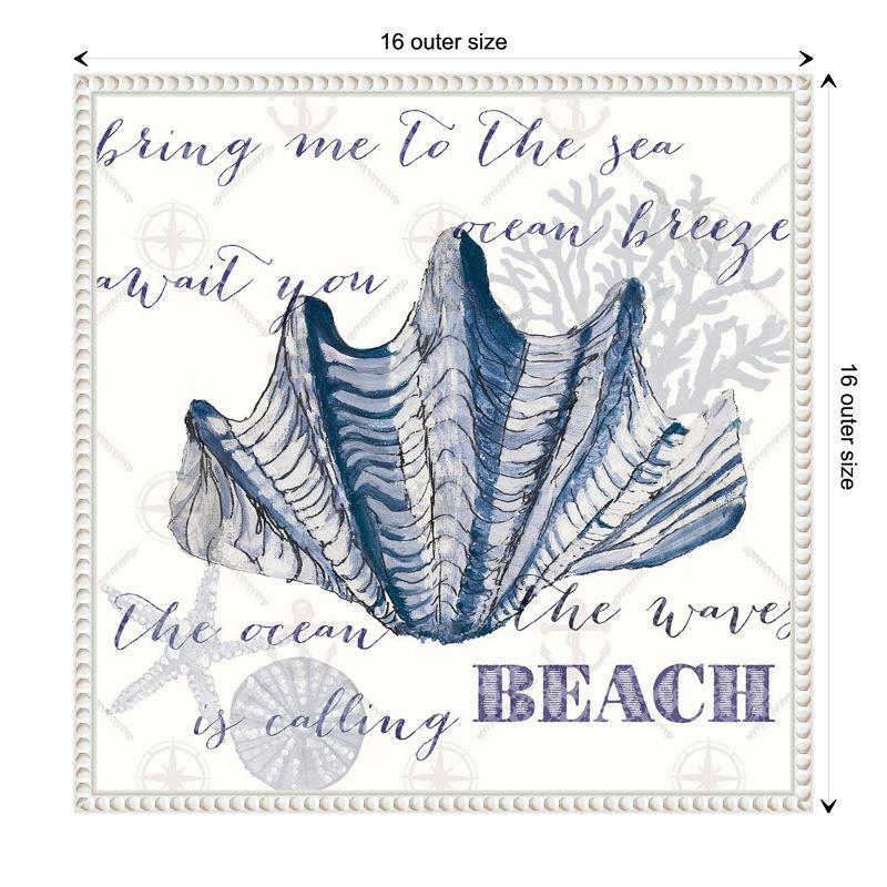 Amanti Art Indigo Ocean Treasures IV by Gina Ritter Canvas Wall Art Print Framed 16 x 16-in.