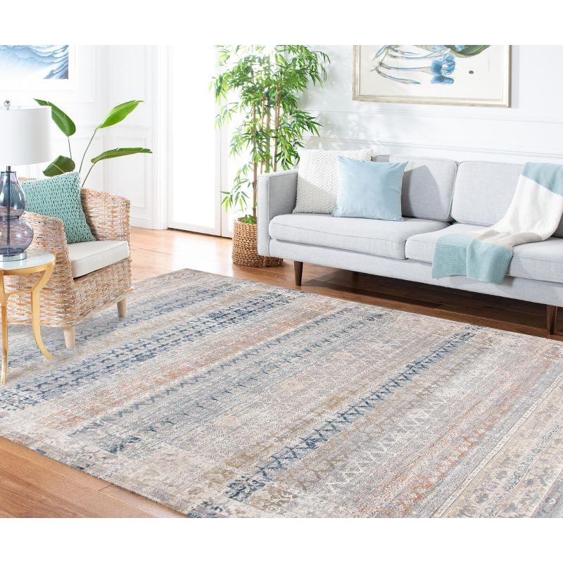 Handmade Gray Wool and Synthetic Rectangular Rug, 5'-3" x 7'-6"