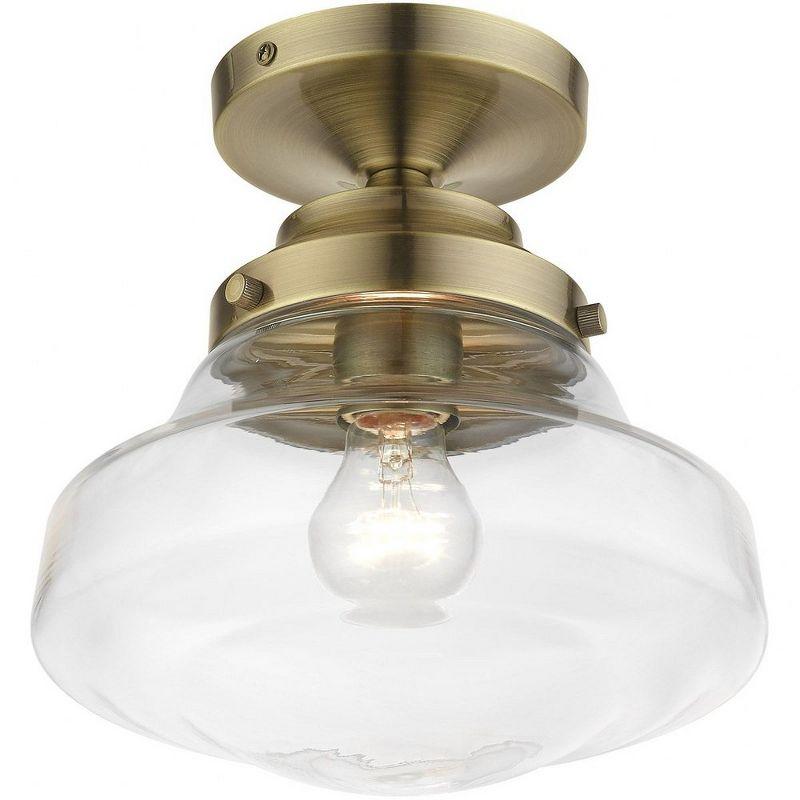 Livex Lighting Avondale 1 - Light Semi-Flush Mount in  Antique Brass