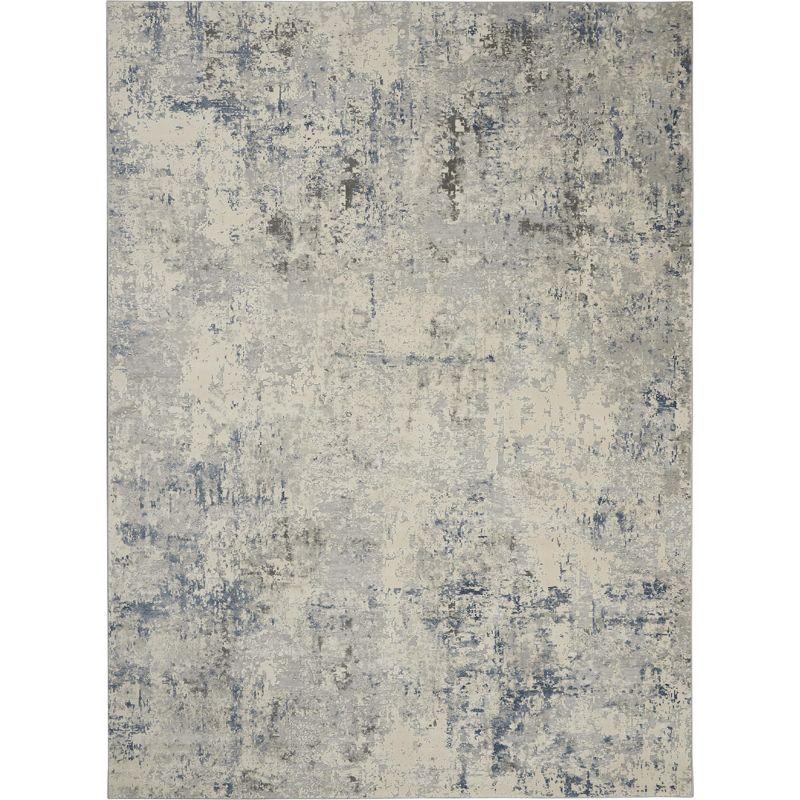 Modern Chic Abstract Gray Ivory Synthetic 7'10" x 10'6" Area Rug