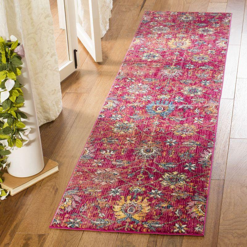 Hand-Knotted Red and Multicolor Cotton Runner Rug