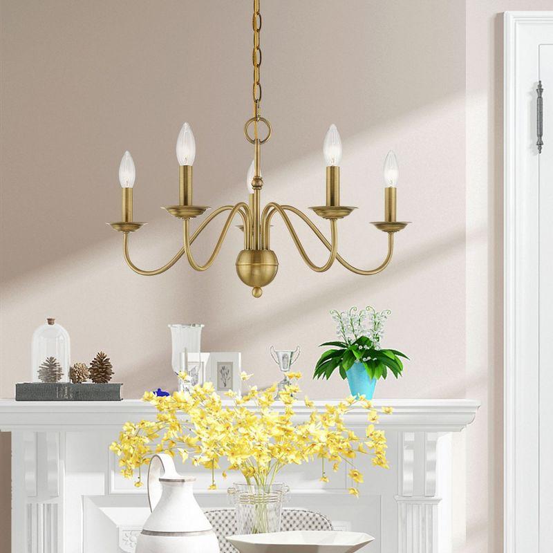 Livex Lighting Windsor 5 - Light Chandelier in  Antique Brass