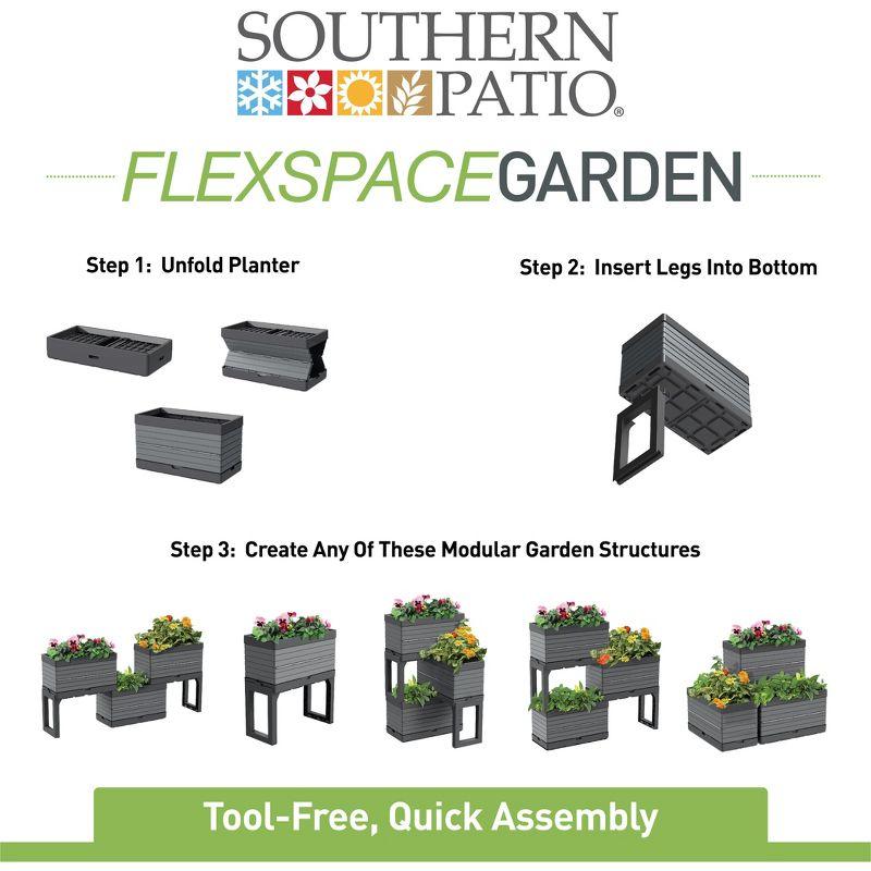 Southern Patio FlexSpace Tiered Modular Grey Raised Garden Bed Planter - Southern Patio