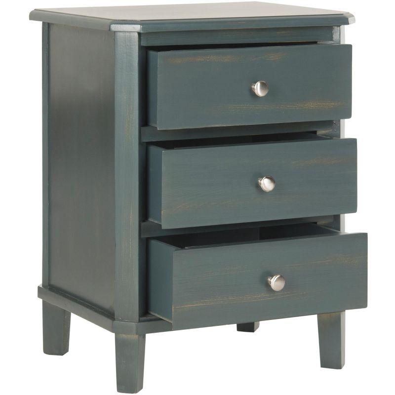 Joe End Table With Storage Drawers- Dark Teal - Safavieh.