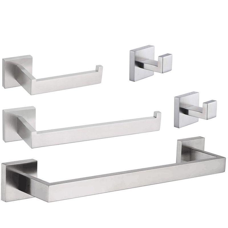 Brushed Nickel 5-Piece Stainless Steel Bath Hardware Set