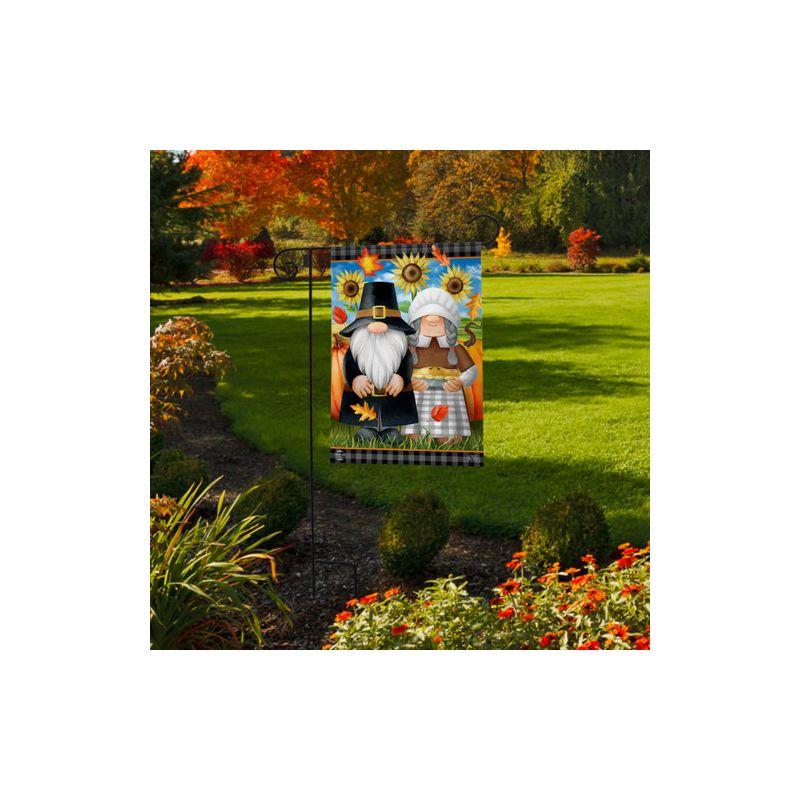 Thanksgiving Gnomes Garden Flag Sunflowers Humor 18" x 12.5" Briarwood Lane