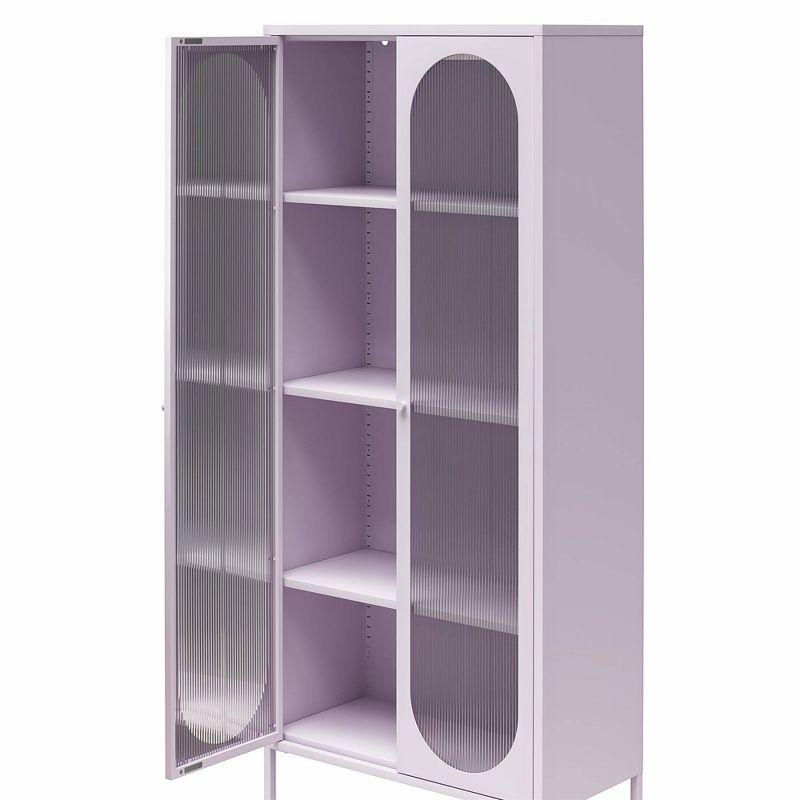 Luna 72.88'' Tall Accent Cabinet with Fluted Glass