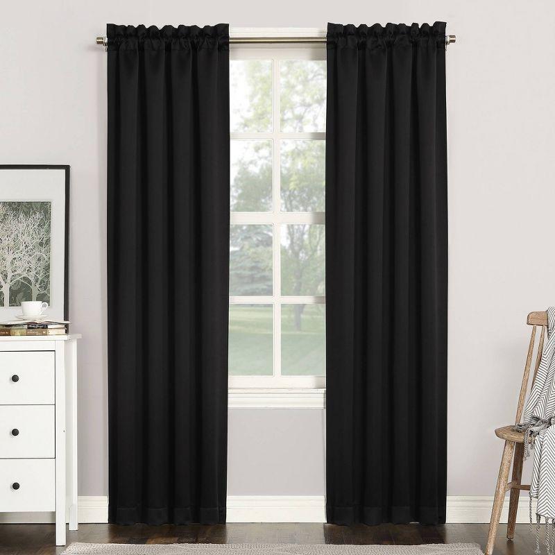 Sun Zero Blackout Kenneth Energy Saving Rod Pocket Curtain Panel