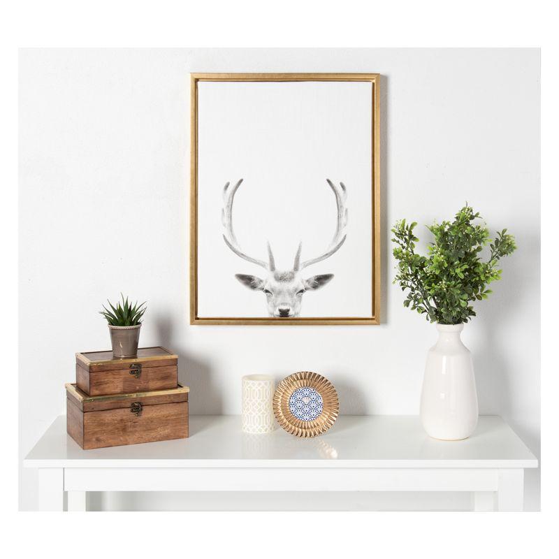 Kate & Laurel All Things Decor Sylvie Deer Framed Canvas Wall Art by Simon Te of Tai Prints