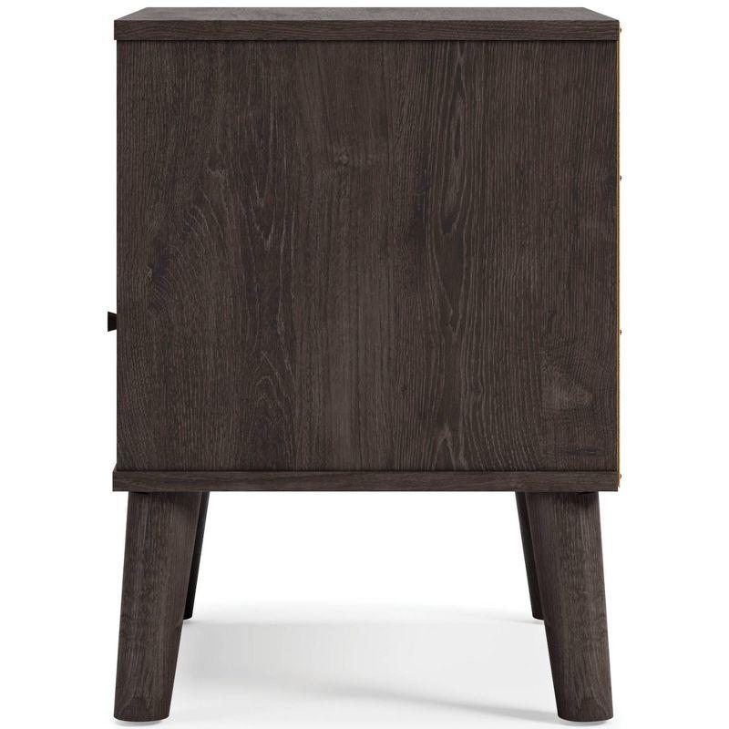 Piperton Nightstand Black/Gray - Signature Design by Ashley: Dual-Tone, Open Shelf, Matte Knobs