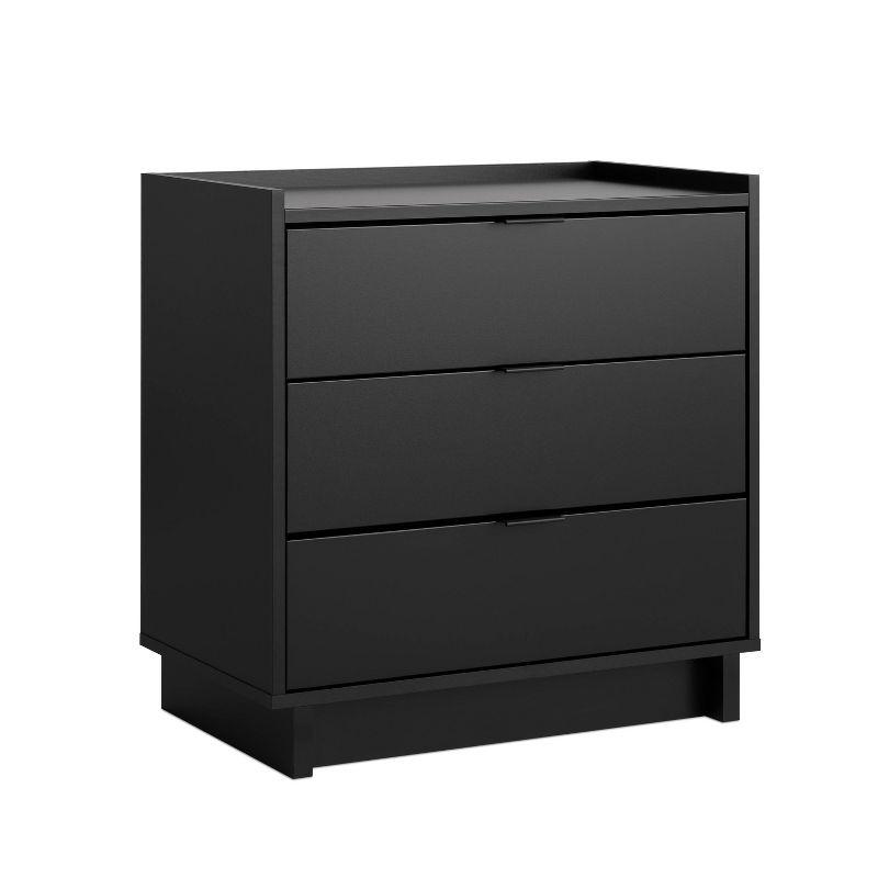 Prepac 26.5" Wide Simply Modern 3 Drawer Nightstand Black