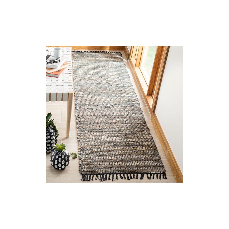 Vintage Leather VTL203 Hand Woven Indoor Accent Rug - Grey - 2'x3' - Safavieh