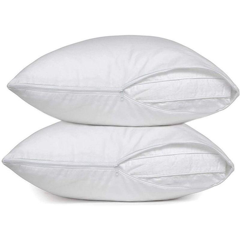 100% Cotton Zippered Pillow Protector (2 pck) Standard - Charcoal