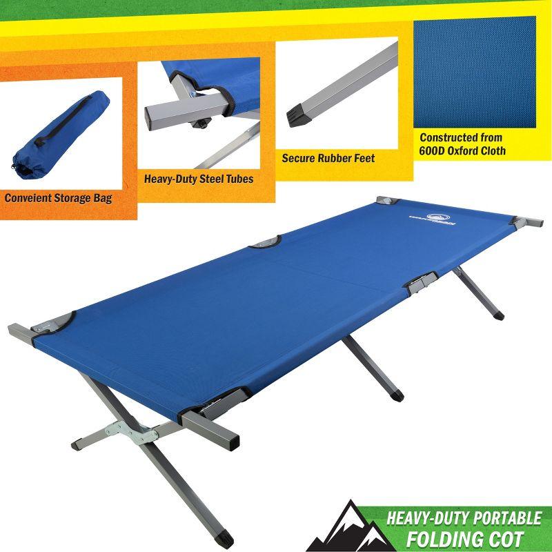 Wakeman Outdoors Folding Camping Cot - Portable Folding Camp Bed