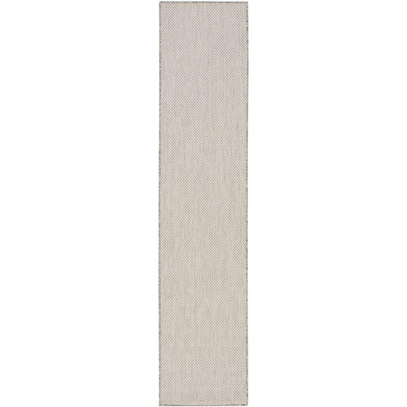 Nourison 2'2" x 8' Courtyard Modern Easy Care Flatweave Indoor Outdoor Runner Rug Ivory/Silver